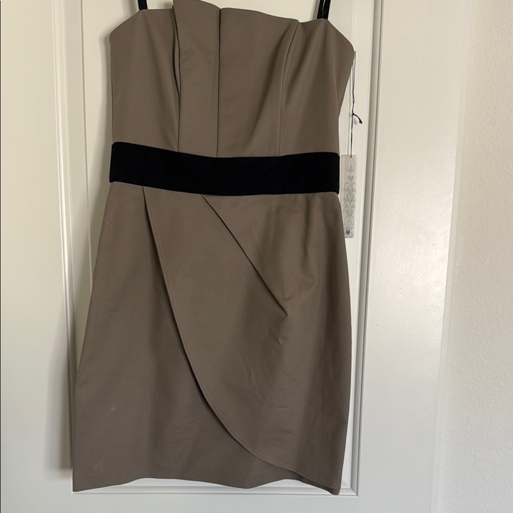 Elegant Tan Strapless Dress NWT